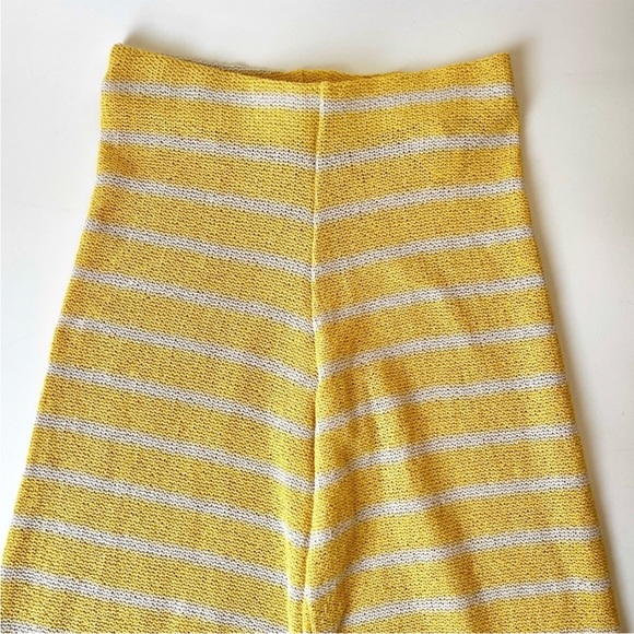 Zara Knit Trousers Coverup Pants Striped Straight Leg - Picture 8 of 13